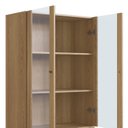 Ver imagem 5 de Cristaleira 2 Portas Vidro 1 Gaveta 83cm Palhinha Pé Metal Bege/Hanover/Dourado