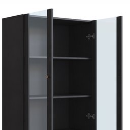 Cristaleira 2 Portas Vidro 1 Gaveta 83cm Palhinha Pé Metal Nero - 6