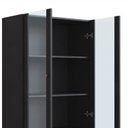 Ver imagem 6 de Cristaleira 2 Portas Vidro 1 Gaveta 83cm Palhinha Pé Metal Nero Preto/Dourado