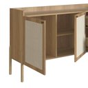Ver mais imagens de Balcão Buffet 2 Portas 2 Gavetas 139cm Palhinha Pé Madeira Marrom/Hanover