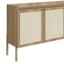 Ver imagem 7 de Balcão Buffet 2 Portas 2 Gavetas 139cm Palhinha Pé Madeira Marrom/Hanover