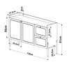Balcão Buffet 2 Portas 2 Gavetas 139cm Palhinha Pé Madeira - 5