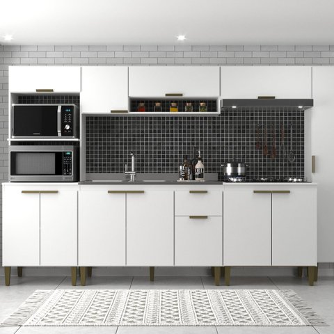 Cozinha Alana 6 Pecas 12 Portas 1 Gaveta Branco