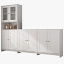 Ver imagem 2 de Conjunto Modulado de Armários para Cozinha Americano 3 Peças Branco/Gelo
