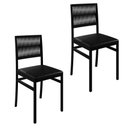 Ver imagem 2 de Kit 2 Cadeiras de Jantar Estofadas Barcelona com Braço Preto