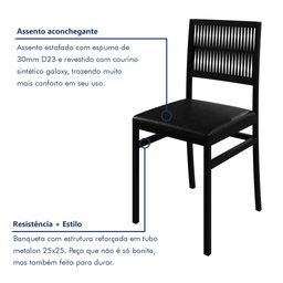 Kit com 02 Cadeiras para Sala de Jantar Barcelona - 5