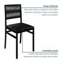 Ver imagem 7 de Kit 2 Cadeiras de Jantar Estofadas Barcelona com Braço Preto