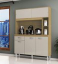Ver imagem 1 de Cozinha Compacta Duda 120mt com 5 Portas 1 Gaveta Damasco Off White Poquema