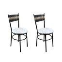 Ver imagem 1 de 2 Cadeiras Pretas para Cozinha Viena Cappuccino Premium:Floral Gelo