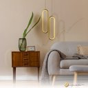 Ver imagem 3 de Pendente Oval Slim Dourado Led Branco Quente 3000k 18w Bivolt