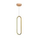 Ver imagem 1 de Pendente Oval Slim Dourado Led Branco Quente 3000k 18w Bivolt