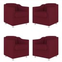 Ver imagem 1 de Kit 4 Poltronas Decorativa Tilla Suede Marsala - Twdecora
