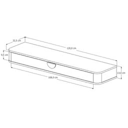 Aparador Suspenso Curvo Buriti 120 Cm X 32,5cm X 13cm - 4