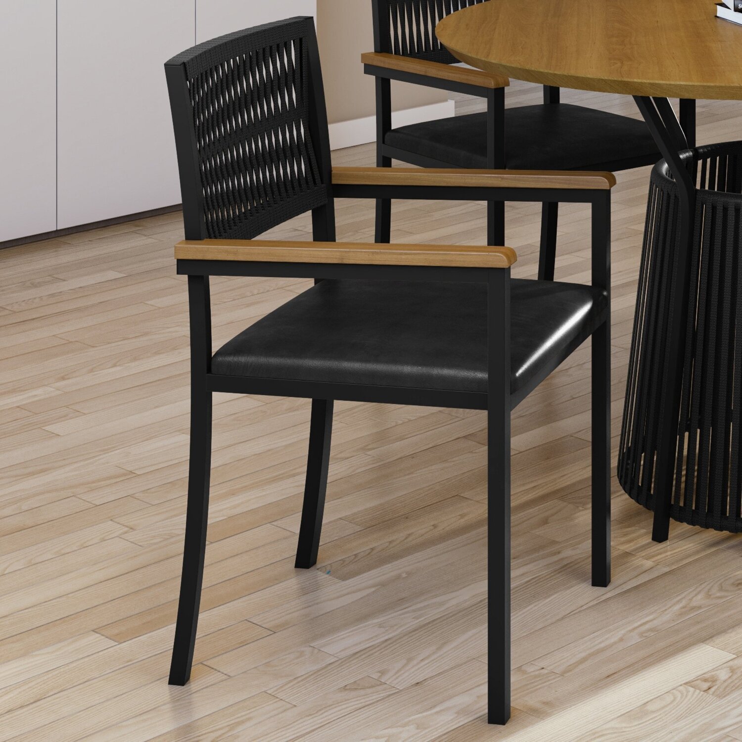 Cadeira para Sala de Jantar com Braço Barcelona | MadeiraMadeira