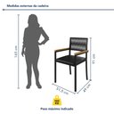 Ver imagem 3 de Cadeira de Jantar Estofada com Braços Barcelona Preto
