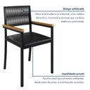 Ver imagem 7 de Cadeira de Jantar Estofada com Braços Barcelona Preto
