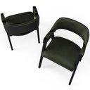 Ver imagem 6 de Kit 2 Cadeiras Sala de Jantar Estar Living Estofada Suran L02 Preto Couríssimo Verde Musgo - Lyam de