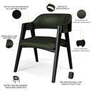 Ver imagem 4 de Kit 2 Cadeiras Sala de Jantar Estar Living Estofada Suran L02 Preto Couríssimo Verde Musgo - Lyam de
