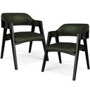 Ver imagem 1 de Kit 2 Cadeiras Sala de Jantar Estar Living Estofada Suran L02 Preto Couríssimo Verde Musgo - Lyam de
