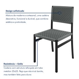 Kit com 02 Cadeiras para Sala de Jantar Lisboa - 4