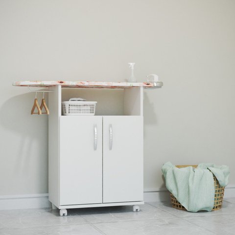 Tabua de Passar Roupas com 2 Portas Agne . Branco