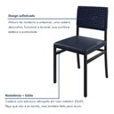 Ver imagem 7 de Kit 2 Cadeiras de Jantar Estofadas Encosto em Corda Náutica Madri Azul Preto/Azul