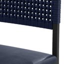 Ver imagem 5 de Kit 2 Cadeiras de Jantar Estofadas Encosto em Corda Náutica Madri Azul Preto/Azul