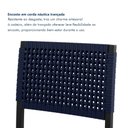 Ver imagem 6 de Kit 2 Cadeiras de Jantar Estofadas Encosto em Corda Náutica Madri Azul Preto/Azul