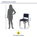Ver imagem 4 de Kit 2 Cadeiras de Jantar Estofadas Encosto em Corda Náutica Madri Azul Preto/Azul