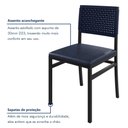 Ver mais imagens de Kit 2 Cadeiras de Jantar Estofadas Encosto em Corda Náutica Madri Azul Preto/Azul