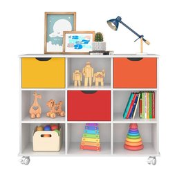 Nicho Organizador C/ 3 Gavetas com Rodízio Branco/colorido - 1