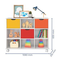 Nicho Organizador C/ 3 Gavetas com Rodízio Branco/colorido - 3