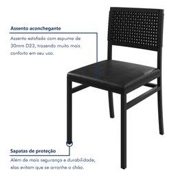 Kit com 02 Cadeiras para Sala de Jantar Madri - 6