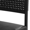 Ver imagem 5 de Kit 2 Cadeiras de Jantar Estofadas Estilo Rattan Corino e Aço Madri Preto
