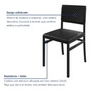 Ver imagem 7 de Kit 2 Cadeiras de Jantar Estofadas Madri Aço Courino Rattan Preto