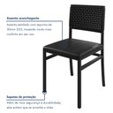 Ver mais imagens de Kit 2 Cadeiras de Jantar Estofadas Madri Aço Courino Rattan Preto
