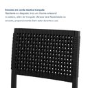 Ver imagem 6 de Kit 2 Cadeiras de Jantar Estofadas Estilo Rattan Corino e Aço Madri Preto