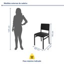 Ver imagem 4 de Kit 2 Cadeiras de Jantar Estofadas Madri Aço Courino Rattan Preto