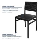 Ver mais imagens de Kit 2 Cadeiras de Jantar Estofadas Estilo Rattan Corino e Aço Madri Preto