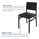 Ver imagem 7 de Kit 2 Cadeiras de Jantar Estofadas Estilo Rattan Corino e Aço Madri Preto