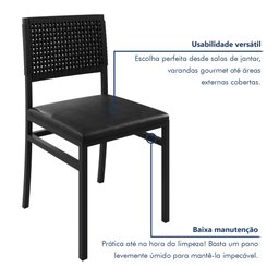 Kit com 02 Cadeiras para Sala de Jantar Madri - 7