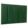 Cabeceira Solteiro Veludo Verde Placa Modulada Estofada Ripada Adesiva - 1