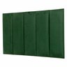 Cabeceira Solteiro Veludo Verde Placa Modulada Estofada Ripada Adesiva - 3