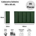 Ver imagem 5 de Cabeceira Solteiro Veludo Verde Placa Modulada Estofada Ripada Adesiva