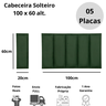 Cabeceira Solteiro Veludo Verde Placa Modulada Estofada Ripada Adesiva - 5