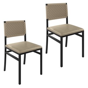 Kit com 02 Cadeiras para Sala de Jantar Madri