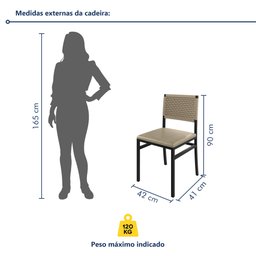 Kit com 02 Cadeiras para Sala de Jantar Madri - 3
