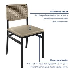 Kit com 02 Cadeiras para Sala de Jantar Madri - 7