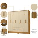 Ver imagem 7 de Guarda Roupa para Dormitorios Casal 202cm Roupeiro Premium Grande e Amplo Espaço