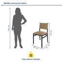 Ver imagem 3 de Kit 2 Cadeiras de Jantar Estofadas Corino e Corda Náutica Madri Bege Preto/Bege/Sépia
